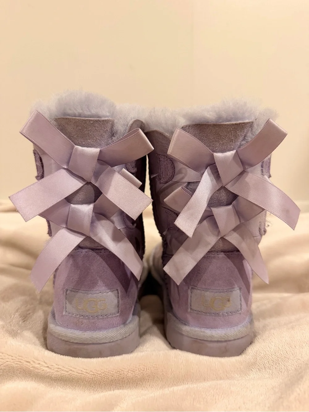 UGG Kids Lavender Purple Bow Back Classic Boots